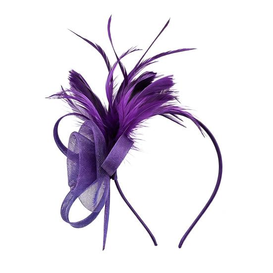 Dame Blomsterfjer Pandebånd Retro Net Blomster Pandebånd med Fjer Te-fest Hårpynt Fascinators Hår Accessories til Cocktailfester