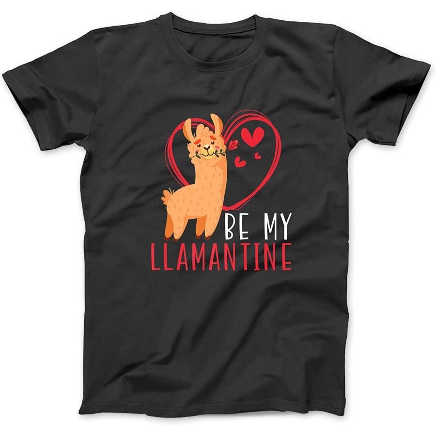 Valentines Day Hearts Day Cupid Love Llama Lover Premium T-Shirt Sweatshirt Hoodie Tanktop for Men Women Kids Black S