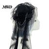 Festival Party Hair Piece Gothic Halloween Headdress with Rose And Chain Decoration, Mini Bowler Hat, Retro Clip Small Top Hat for Cosplay Masquerade