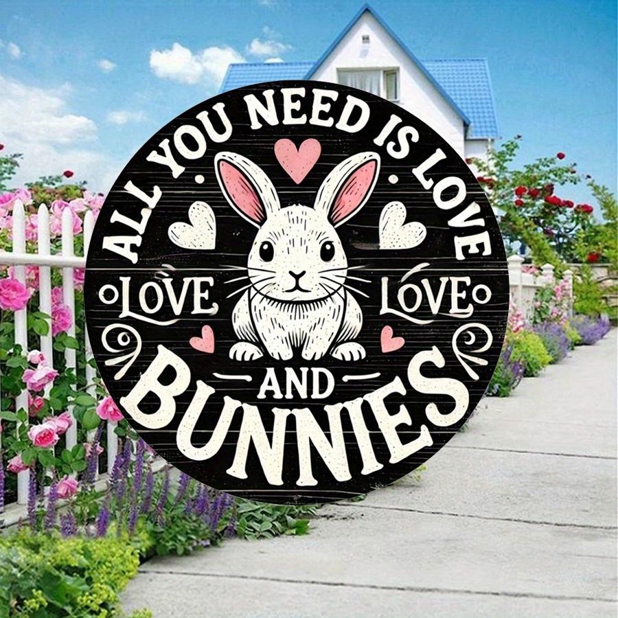 2D Flat 20cm Happy Valentine's Day Rabbit Wooden Wall Hanging Decor - Car Balloon Universal Holiday Wooden Pendant, Home Decoration Welcome Sign Party