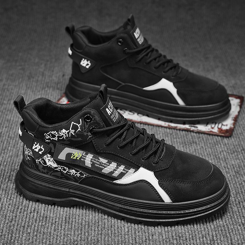 Men's shoes 2024 autumn new outdoor mountaineering retro versatile high-top casual sports shoes wear-resistant labor insurance tooling shoes