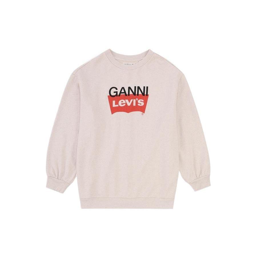 

Коллаборация Levis X Ganni Свитшот женский повседневный с круглым вырезом и принтом Молочно-белый A0022-0000 S
