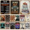 Vintage Metal Plate Tin Sign Plates Bar Retro Metal Sign Wall Art Mural Aesthetic Room Home Decor Items Poster Garage Decoration