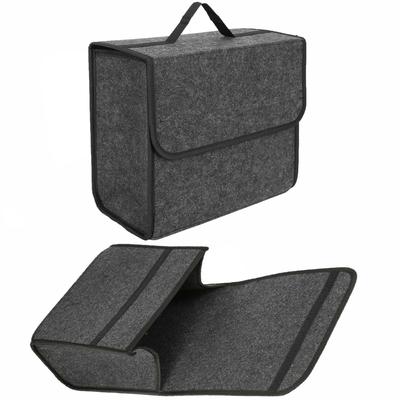 Akindou Car Trunk Storage Set of with Felt and Boxes, 2, Handles, Material, Foldable, Non-Slip (Dark Gray, 352030cm)