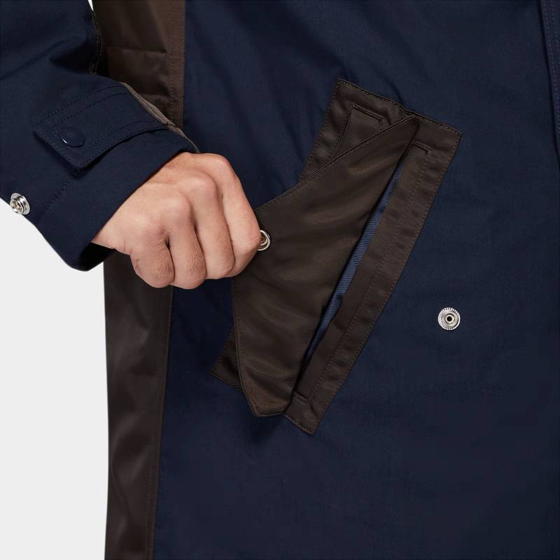 Nike Therma-Fit Hvit Plass Oversized Logo Print Color-Block Hettegenser Fleecejakke Herre Yttertøy Blå DD6776-451