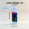 1PC Colorful DJ Speaker Graffiti 750ml Color Plastic Sports Water Bottle Leakproof Flip Straw Lid Suitable for Sports Office Home Use