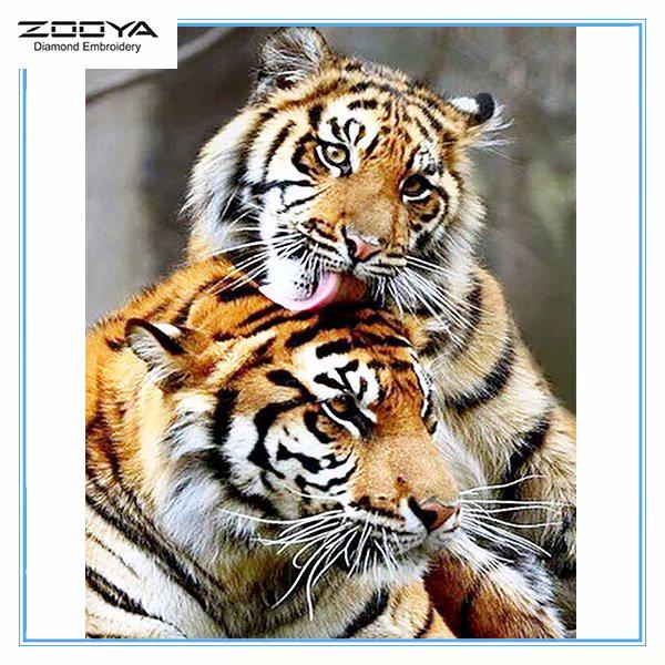 

ZOOYA DIY 3D Алмазная картина Животное Тигр Вышивка Крестом Ремесло Стежок Домашний декор