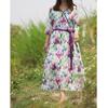 Johnature Woman Spring Fashion Niche V-Neck Casual Retro Dress Half Sleeve Print Chinese Style Vintage Dress