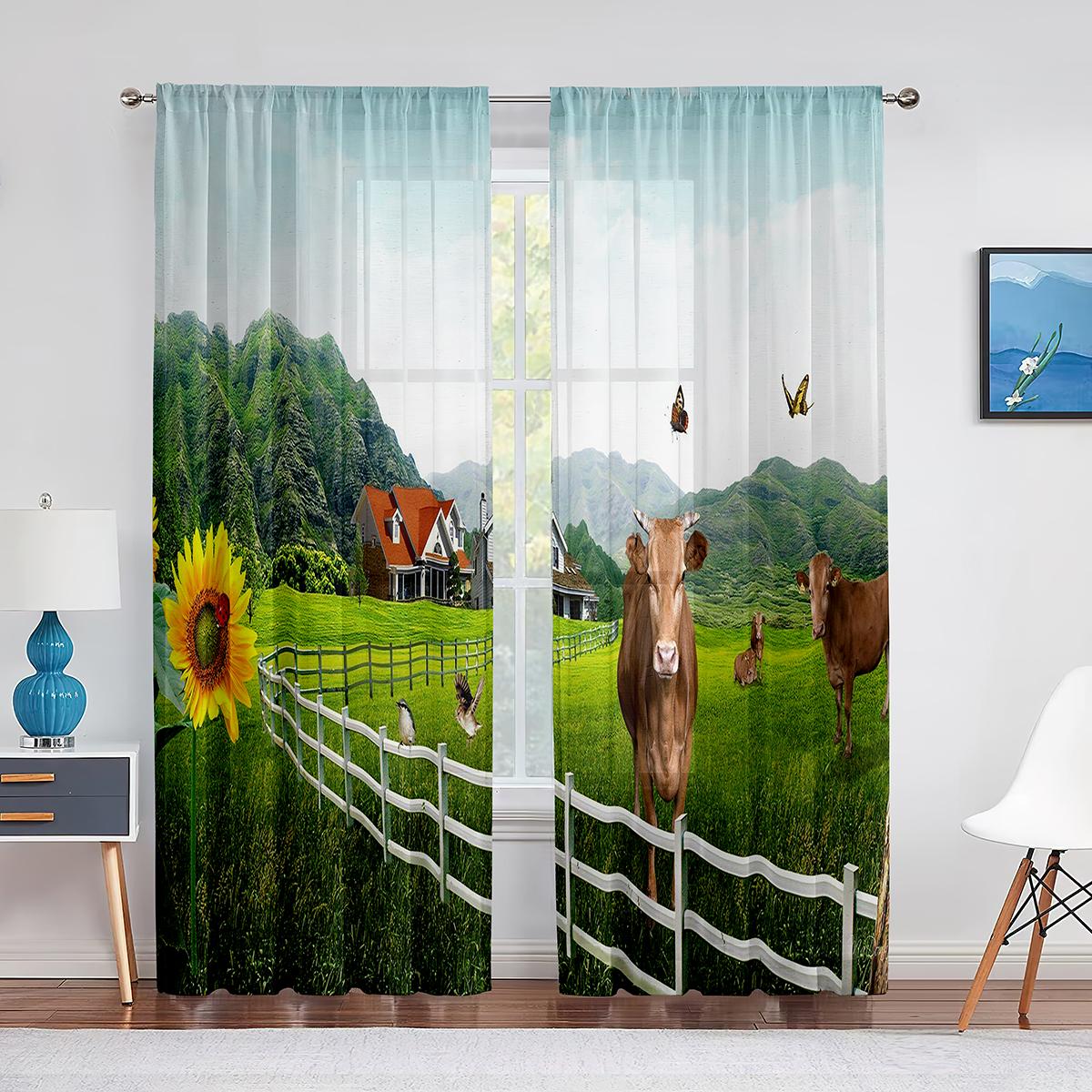 Загородная ферма-сарай с петухом и восходящим солнцем — фото 13