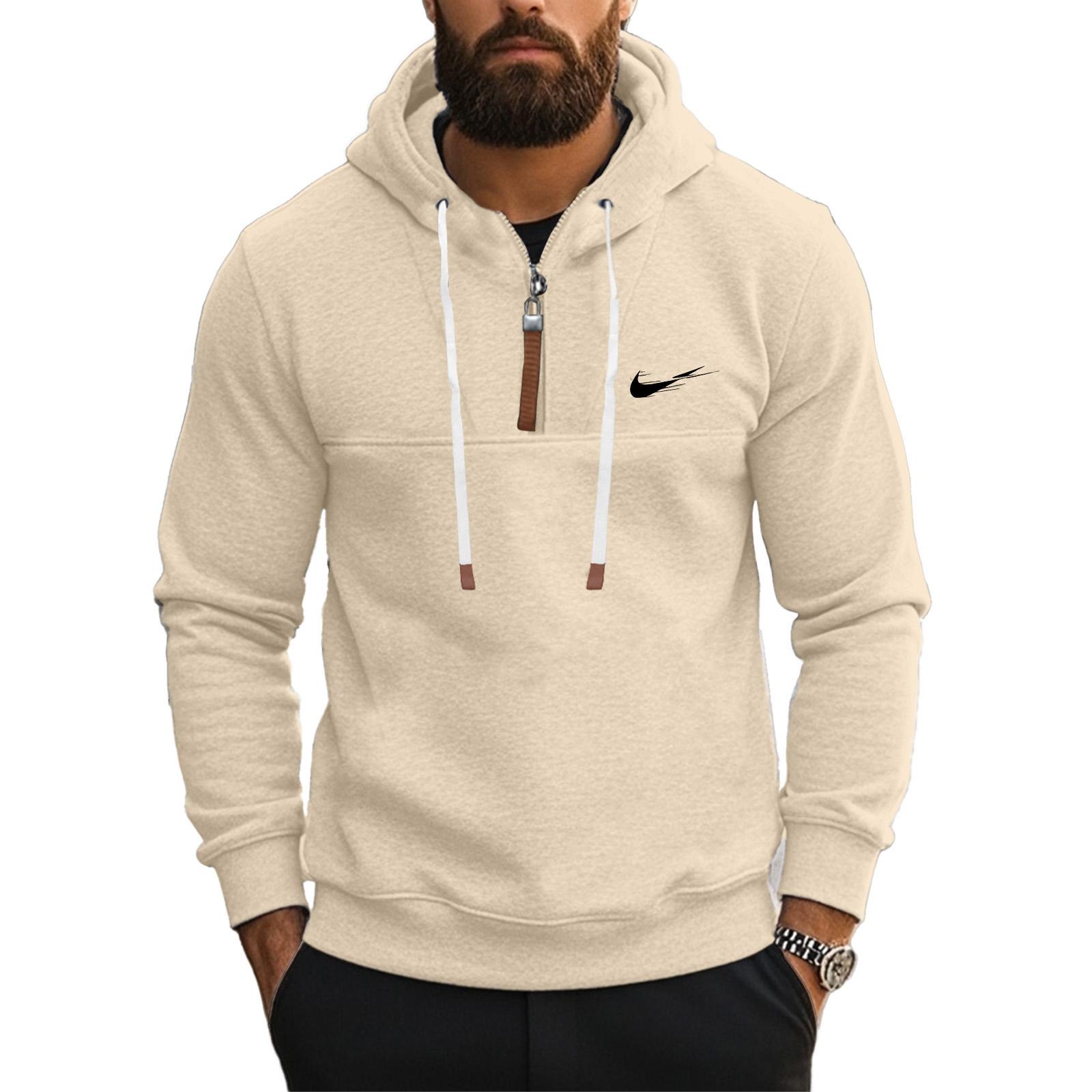 

Черная толстовка с капюшоном осень-зима 2025 года, толстовка с капюшоном, свободная толстовка с капюшоном, мужской костюм-майка 3XL слоновая кость