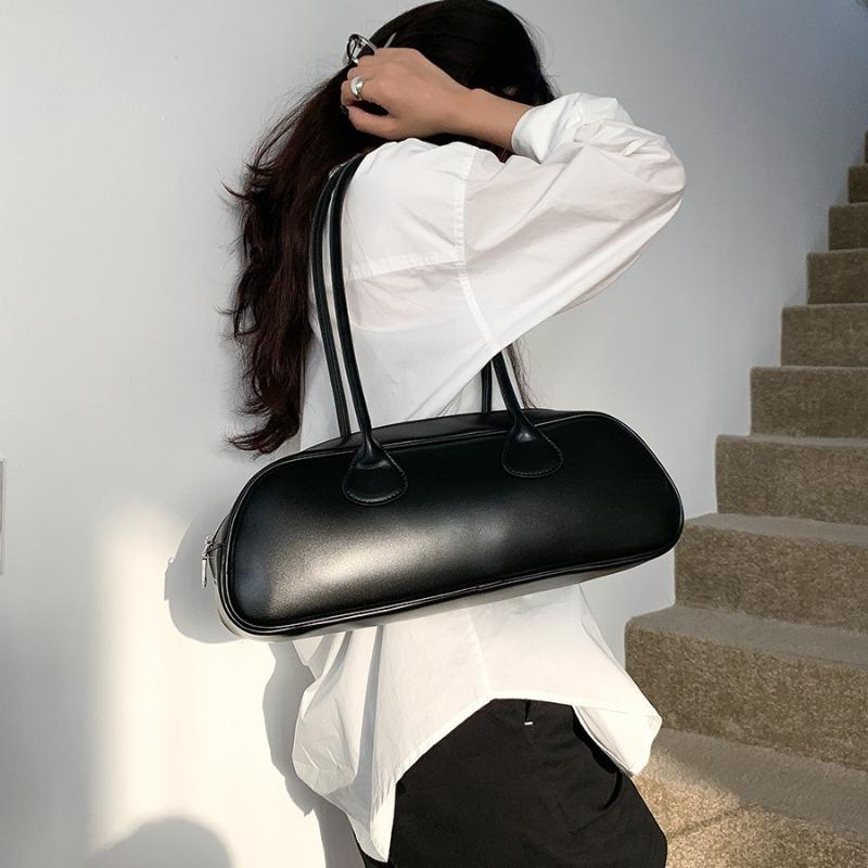 Modische Baguette-Umhängetasche - Strukturierte PU-Achseltasche Retro-Minimalistisches Design für Damen Einzigartiges Alltagsaccessoire