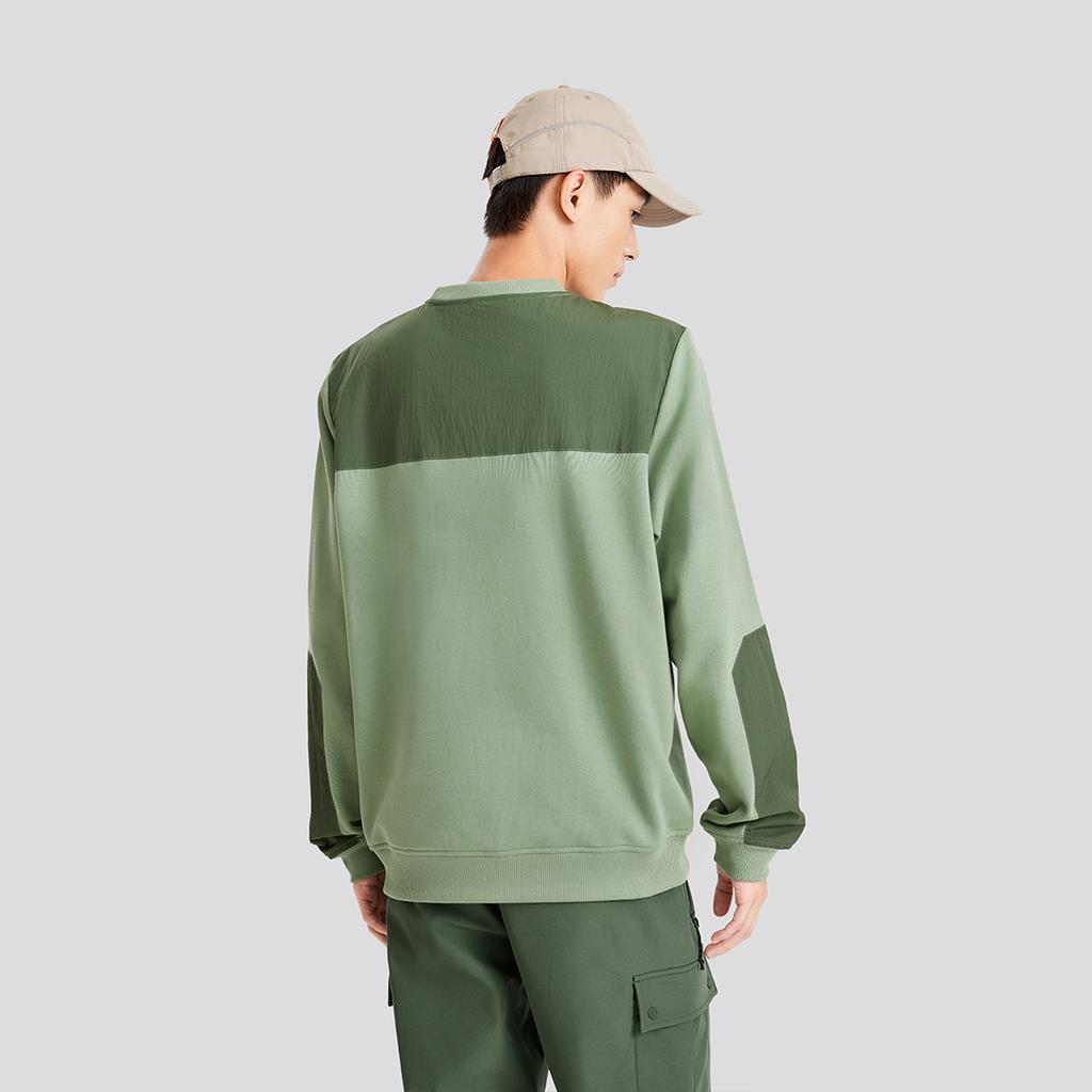 Skechers American Vintage Color Block Crew Neck Long Sleeve College Sweatshirt Unisex sweatshirt Green L424U162-03LX