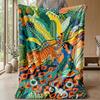 Jeweled Tiger Portrait Theme blanket Lightweight Warm Flannel Blanket Decorative Throw Blanket for Home Decoration