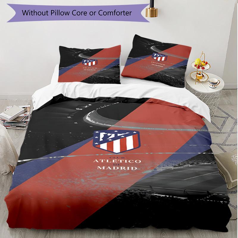 3pcs Duvet Cover Set (1*Duvet Cover + 2*Pillowcase, Without Core), football club Print Soft All‑Season Bedding Set, Home Bedroom Decor Gift