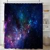 Star Galaxy Planet Shower Curtain Night Starry Sky Universe Space Moon Print Polyester Bathroom Curtain Home Bathtub Decoration