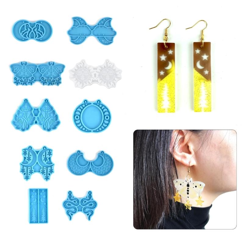 Silikon Ohrringformen Anhänger Epoxidharzform Epoxidharzformen DIY Schmuckherstellung Formen für Schmuckdekorationen