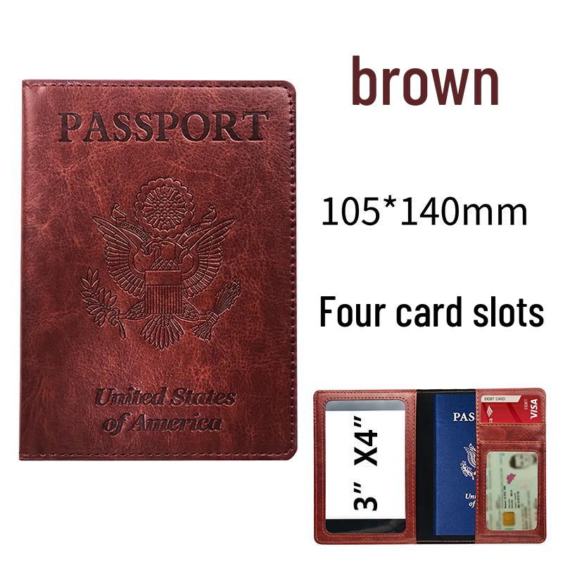Customizable Multi-Card Slot PU Passport Holder - USA Stock