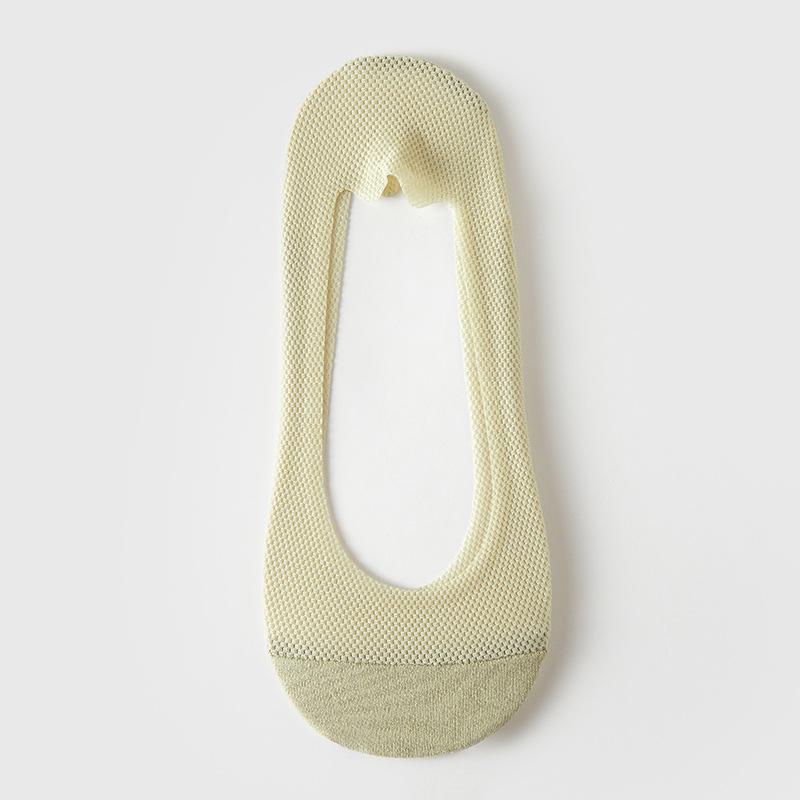 Women's Ice Silk Mesh No-Show Socks - Summer Thin, Non-Slip, Breathable, Cotton Bottom.