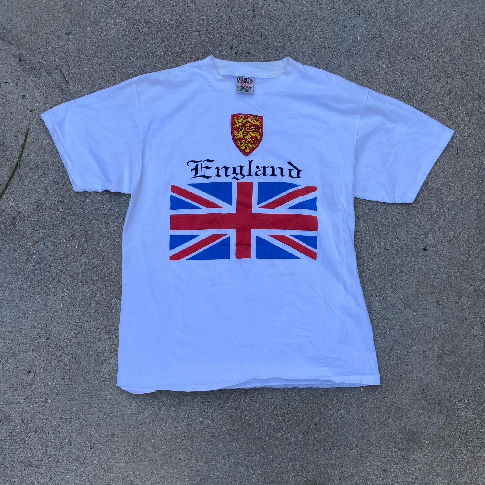 Vintage 90s ENGLAND Souvenir Tee SHirt ONEITA Single Stitch Large Crest XXXL