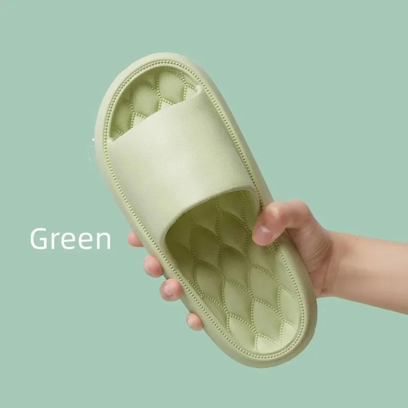 Home Slippers 2024 Summer New Women's Bathroom Thick Soled Anti-Slip Wear-resisting Mute Fashion Soft Soled Outdoor Shoes