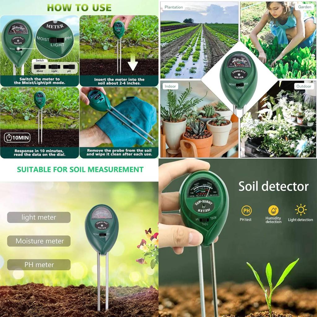 Premium Three In One Soil Tester For Accurate Ph Light Humidity Measurement