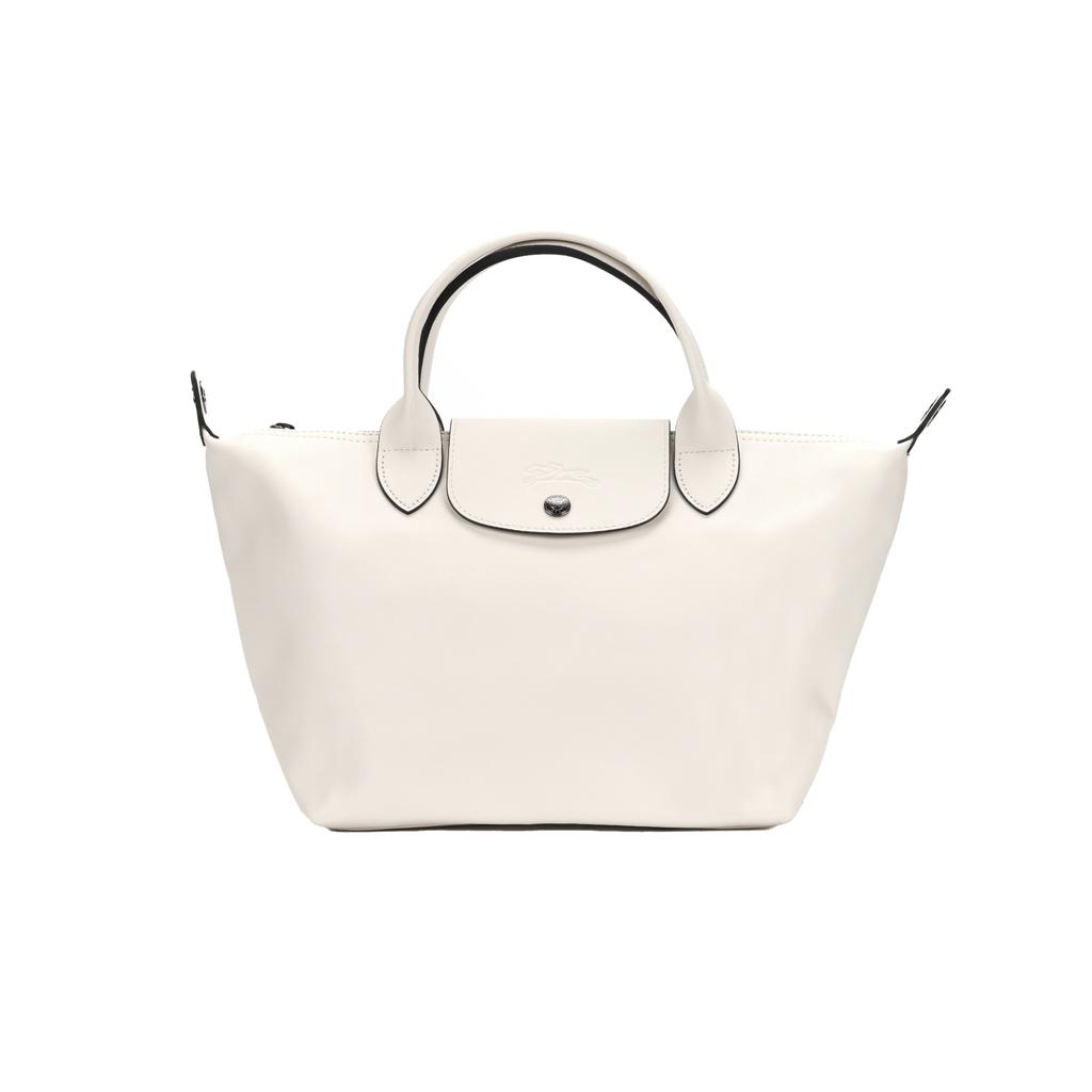Longchamp Le Pliage Xtra 25 Button Zipper Closure Leather Dumpling Shoulder Tote Bag Small Women Bags White 1512987037