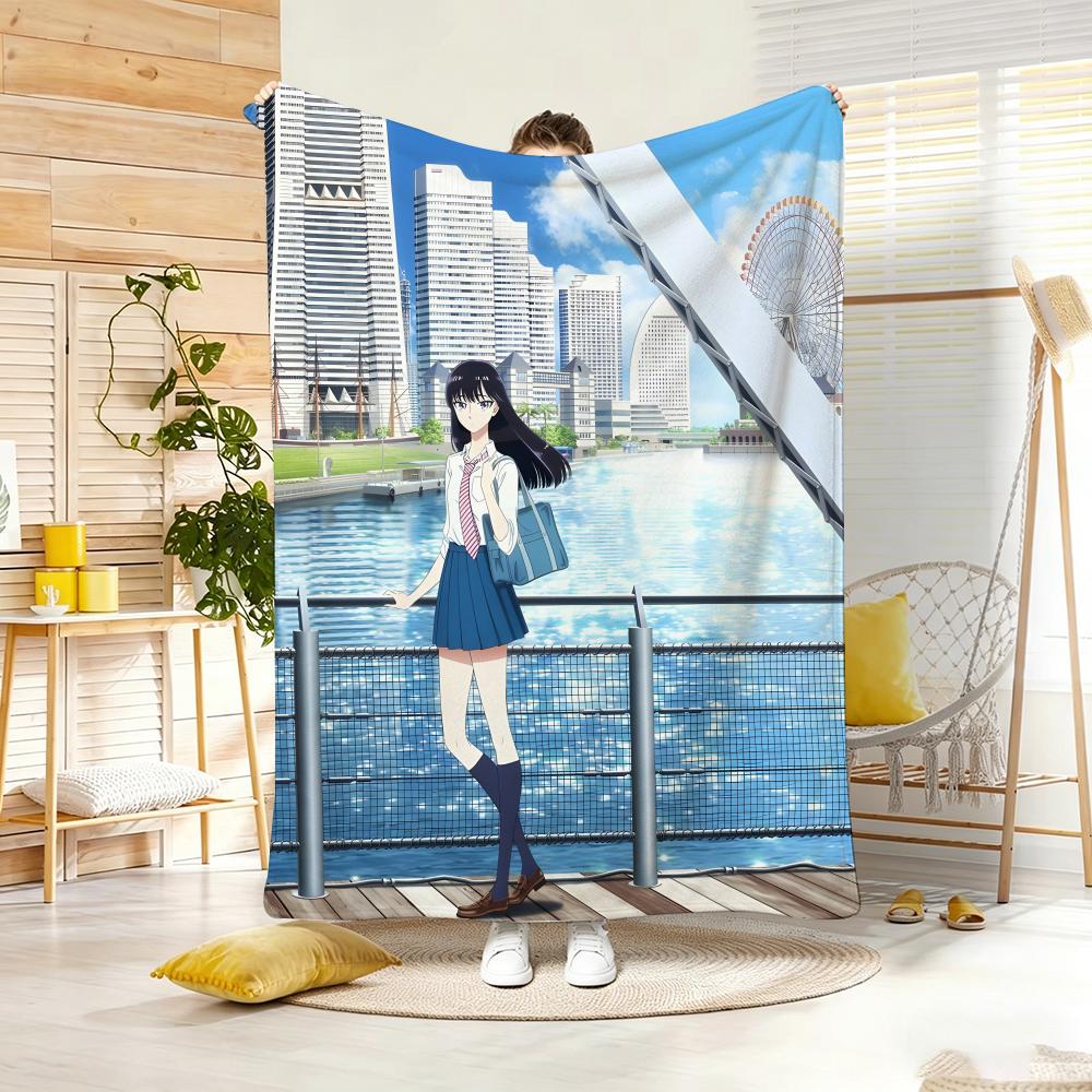 Anime A-AfterS theS RainS Throw Lightweight 240g Flannel Blanket Soft Skin-friendly for Summer Cooling
