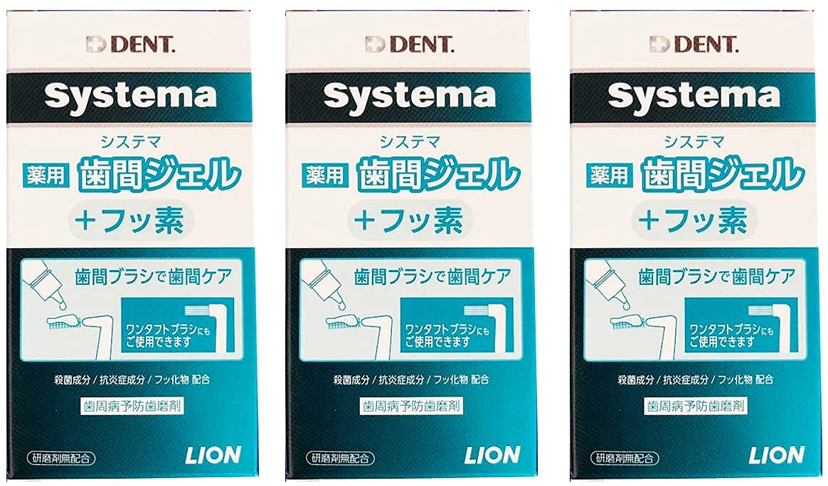 Set of 3 Lion DENT Systema Medicated Interdental Gel Medicated (20mL) - Toothpaste/Toothpaste [Quasi-drug]