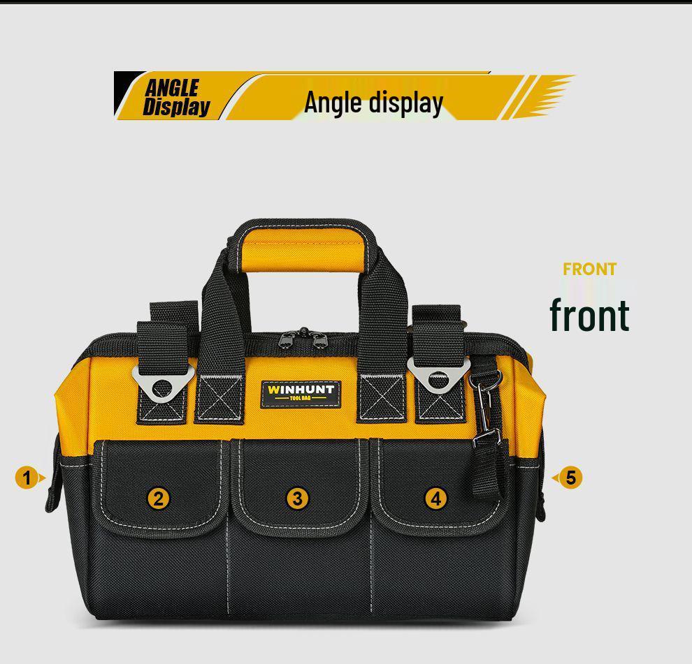 Durable Canvas Handheld Electrician's Tool Bag - Sturdy, Multifunctional for Repair & Woodworking