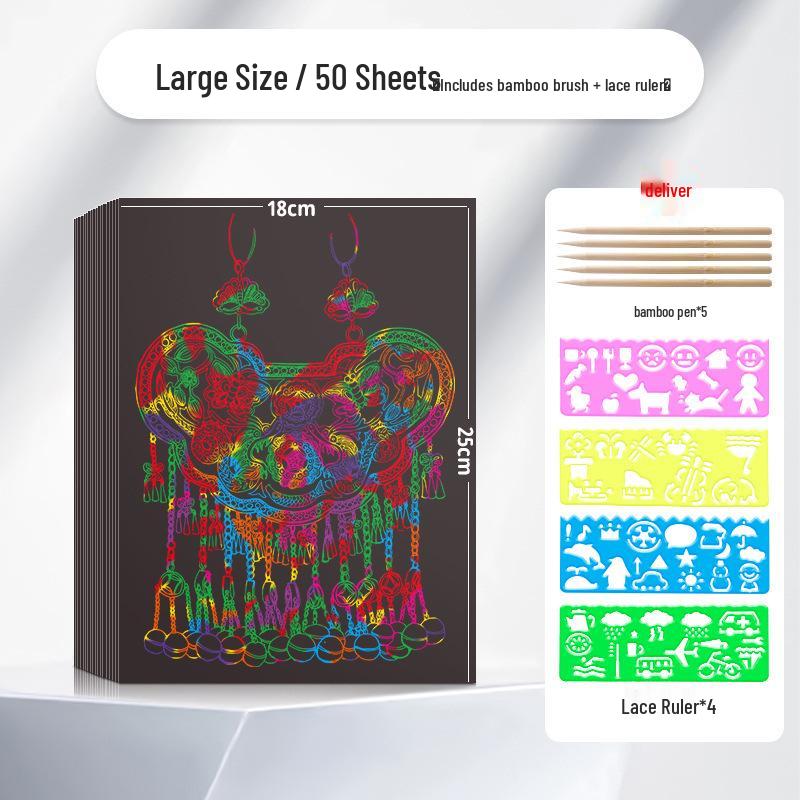 Children's Colorful DIY Scratch Art Book: Creative Graffiti & Kindergarten Art Paper
