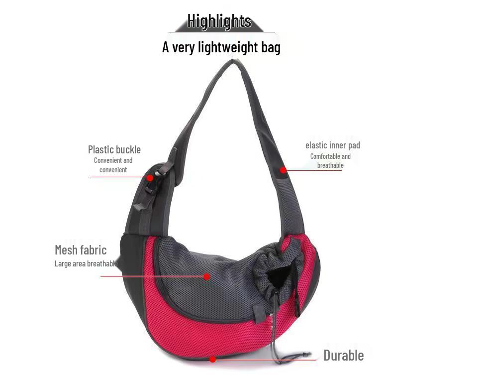 Breathable Mesh Crossbody Pet Backpack for Small Dogs & Cats