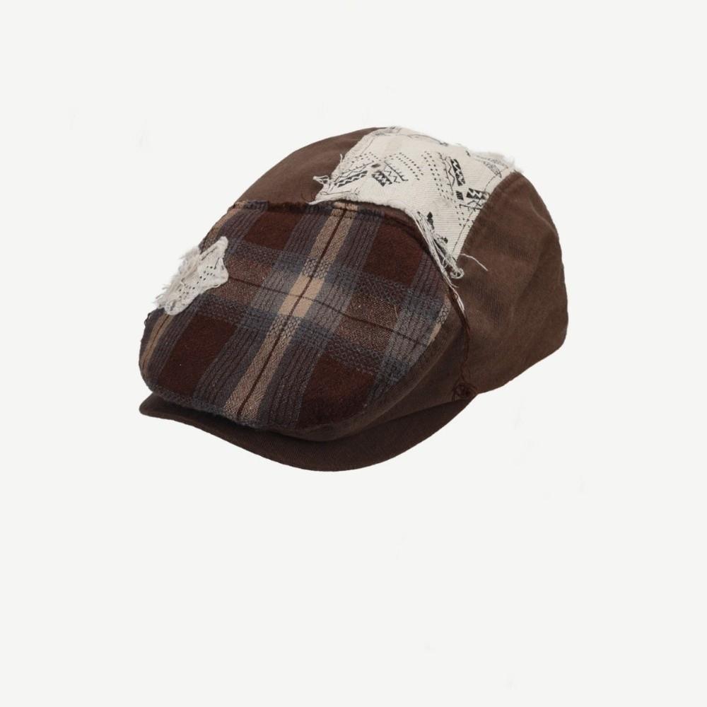 American Star Plaid Beret Y2k Painter Cap Trend Newsboy Cap  Outdoor
