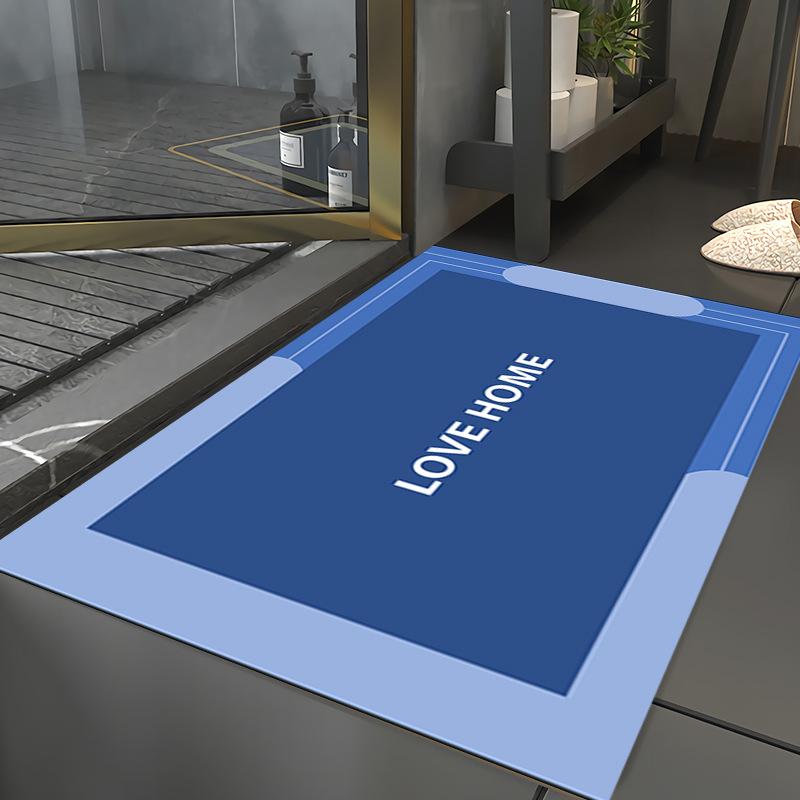 Simple Bathroom Floor Mat Strong Absorbent Household Bathroom Entrance Mats Shower Room Quick-drying To Cut Foot Mats