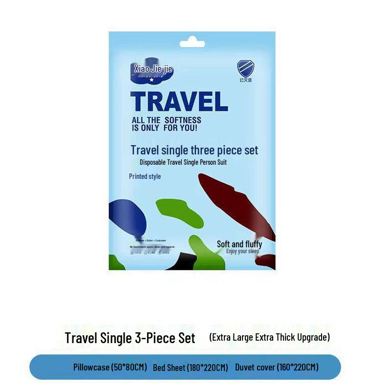 Travel Bedding Set: Disposable 4-Piece with Duvet Cover, Pillowcase, and Bed Sheet - Thickened and Stain-Proof for Hotels & Business Trips