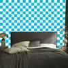 Checkerboard Wallpaper Turquoise and White for Living Room and Bedroom 50x1000