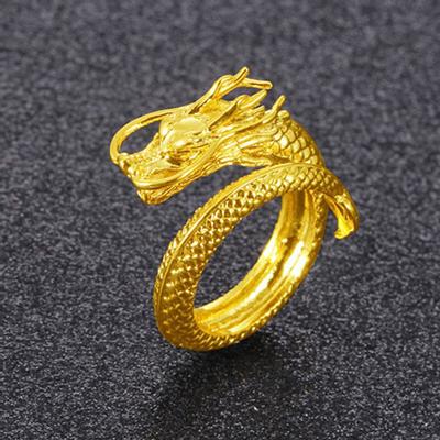 Vintage Open Engraving Men Dragon Shape Domineering Ring MIT