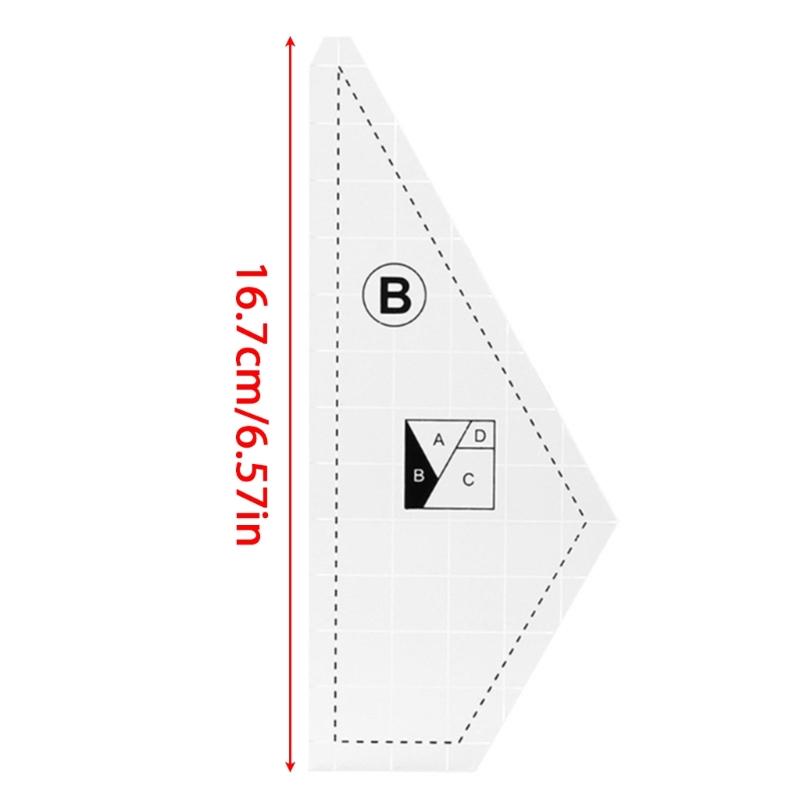 3/4/5Pcs Acrylic Quilting Rulers for Accurate Sewing and Fabric Cutting Measuring Quilting Patchwork Ruler Sewing Tool