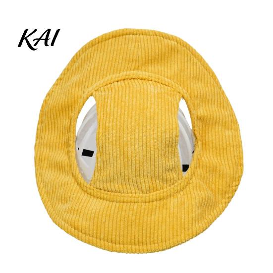 Versatile Dog Costume Corduroy Baseball Cap, Cat Summer Beach Visor Hat with Ear Easy to Wear Cap Holes, Adjustable Puppy Sunbonnet