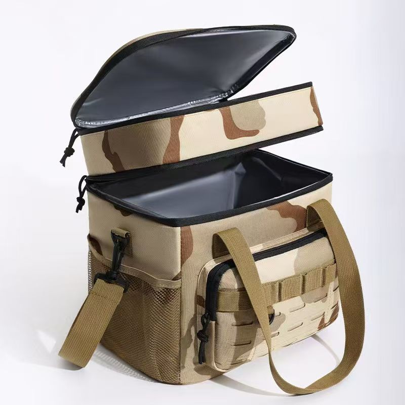 18L 2-Layer Tactical Lunch Bag Outdoor Picnic Cooler Bag Leakproof Insulated Durable Thermal Cooler Bag Meal Camping Picnic