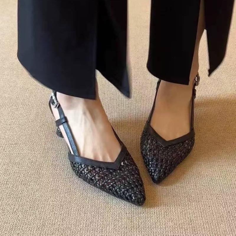 Fashion 2025 Hot Sale Ladies Shoes Closed Toe Women's Sandals Fashion Buckle Strap Office and Career New Shallow Best Seller Heels Women