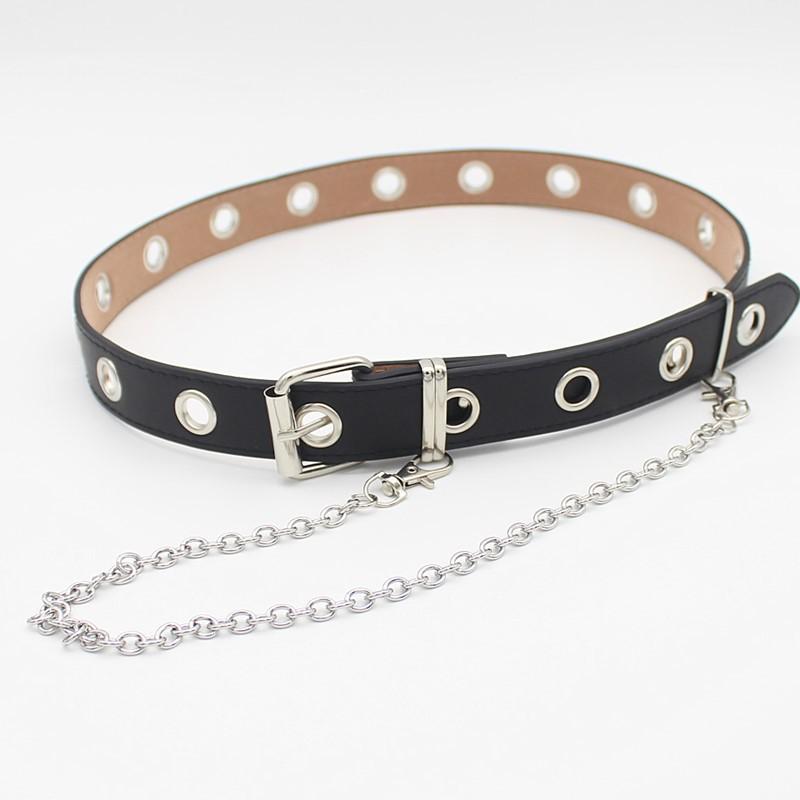

Punk Belt Feminine Eye Silver Sling Embellished Hip Hop Pu Belt Womens Belt 105cm