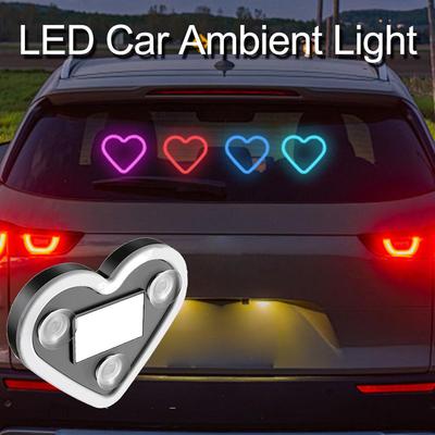 Solární Světlo Srdce do Auta LED Dekorace na Okno Lampička pro Atmosféru Interiéru Auta Bezdrátové Napájení Sluncem Emoce Romantika Dárek