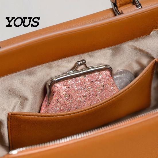 Compact Coin Holder Sequined Pouch, Women Glitter Mini Change Fashionable Wallet Purse with Kiss Lock Closure for Coins Cash Jewelry