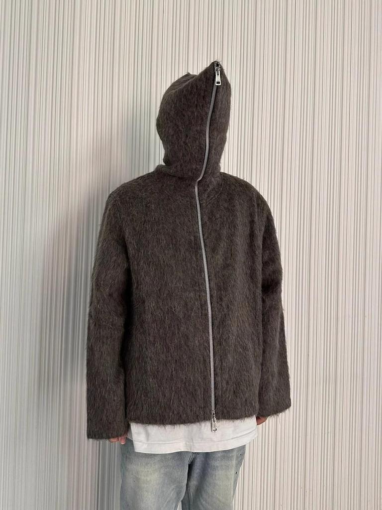 Men's Hooded Seahorse Wool Cardigan Jacket - Trendy Loose Fit Sweater