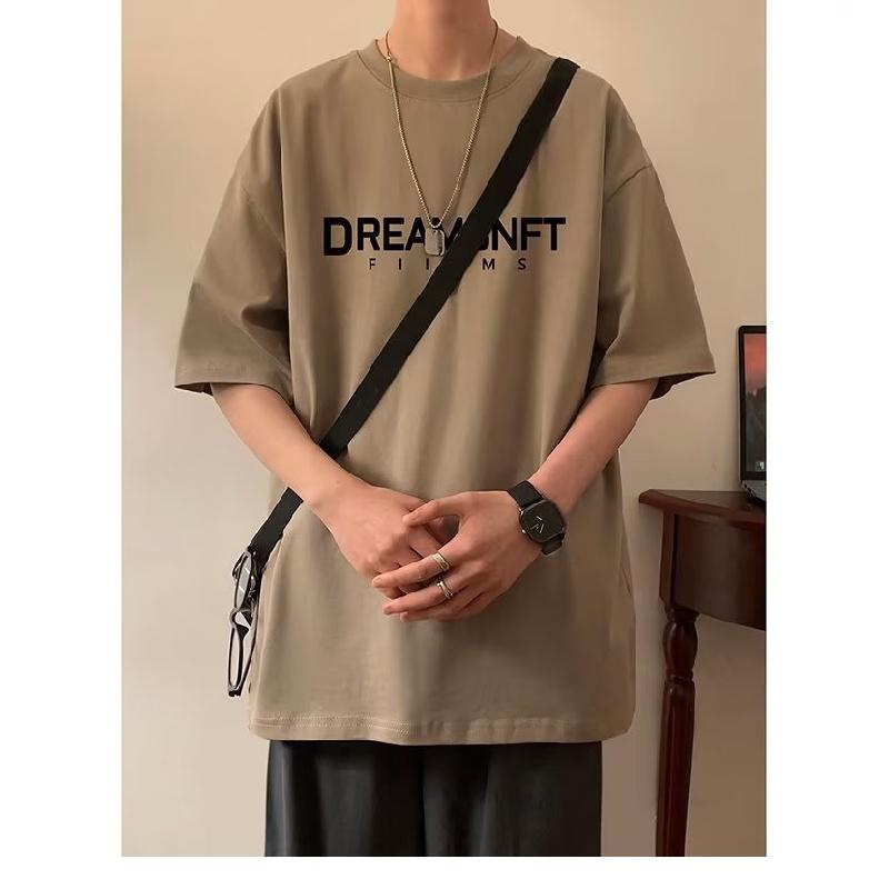 

Мужские футболки с буквенным графическим принтом, модные брендовые футболки для мужчин, футболки больших размеров, мужская одежда, повседневная мужская футболка, летняя корейская ретро