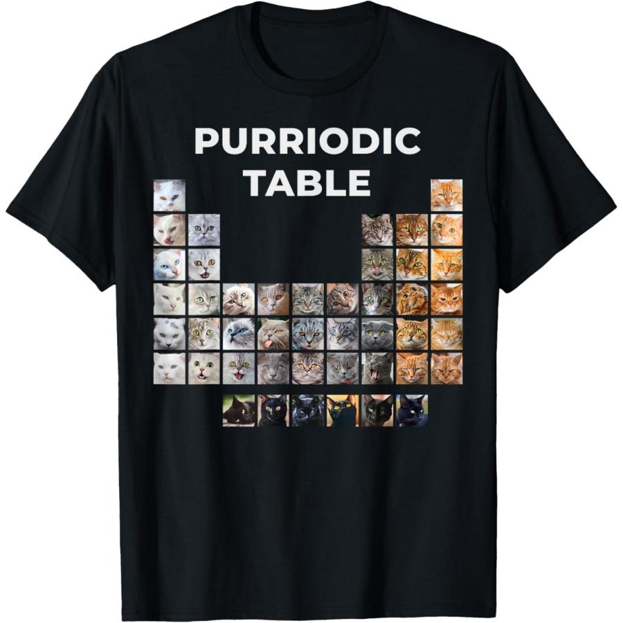 Funny Cat Chemistry Pun Periodic Table T-Shirt S