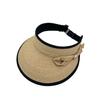 UV Protection Big Eaves Raffia Empty Top Cycling Hat Women's Sun Protection Sun Hat Summer Straw Hat Duck Tongue Sun Hat