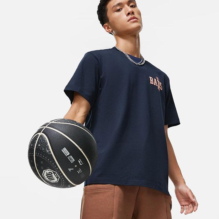 Li-Ning Anti-Series Loose Round Neck Short Sleeve T-Shirt With Back Print Unisex Tops Navy-Blue AHST511-6