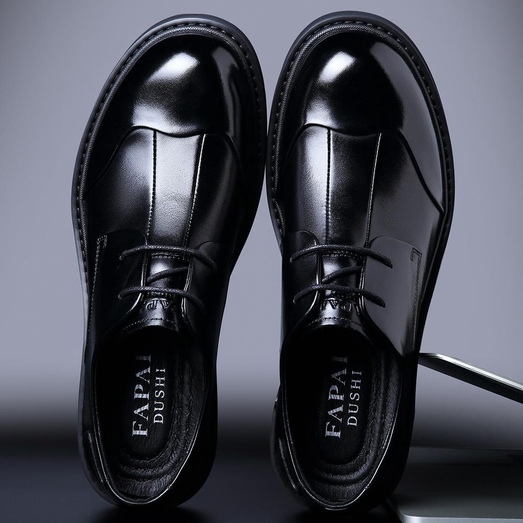 New men's business leather shoes, high-end Derby shoes, first-layer cowhide leather shoes, men's genuine leather, men's shoes are trendy and versatile