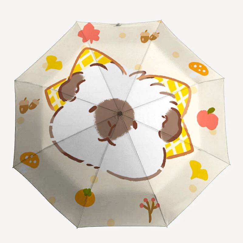 1pc Guinea Pig Automatic Opening/Closing Umbrella with Operation & Windproof Canopy - Folding Design, Holiday Gift Yy260225112
